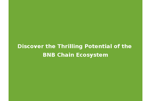 Discover the Thrilling Potential of the BNB Chain Ecosystem
