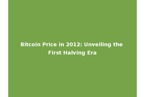 Bitcoin Price in 2012: Unveiling the First Halving Era