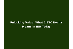 Unlocking Value: What 1 BTC Really Means in INR Today