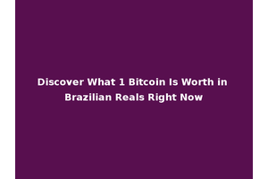 Discover What 1 Bitcoin Is Worth in Brazilian Reals Right Now