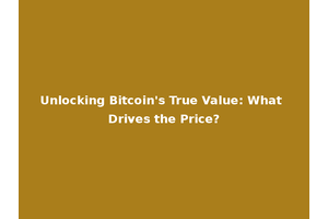 Unlocking Bitcoin's True Value: What Drives the Price?