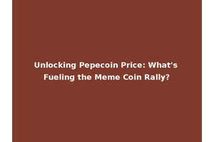 Unlocking Pepecoin Price: What's Fueling the Meme Coin Rally?