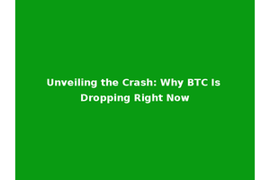 Unveiling the Crash: Why BTC Is Dropping Right Now
