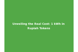 Unveiling the Real Cost: 1 kWh in Rupiah Tokens