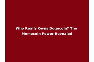 Who Really Owns Dogecoin? The Memecoin Power Revealed