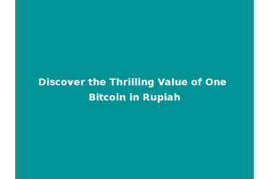 Discover the Thrilling Value of One Bitcoin in Rupiah
