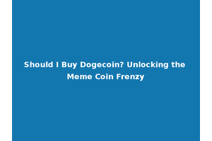 Should I Buy Dogecoin? Unlocking the Meme Coin Frenzy