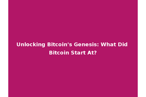 Unlocking Bitcoin's Genesis: What Did Bitcoin Start At?