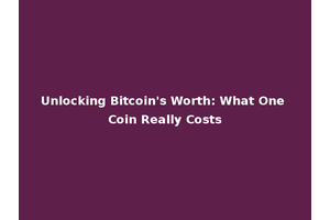 Unlocking Bitcoin's Worth: What One Coin Really Costs