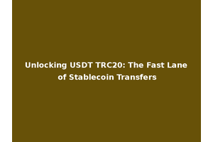 Unlocking USDT TRC20: The Fast Lane of Stablecoin Transfers