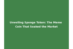 Unveiling Sponge Token: The Meme Coin That Soaked the Market