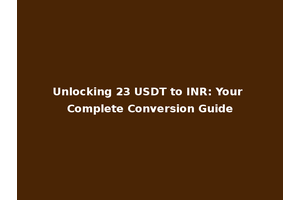 Unlocking 23 USDT to INR: Your Complete Conversion Guide