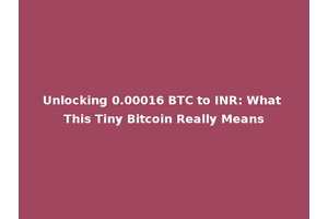 Unlocking 0.00016 BTC to INR: What This Tiny Bitcoin Really Means