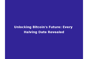 Unlocking Bitcoin's Future: Every Halving Date Revealed