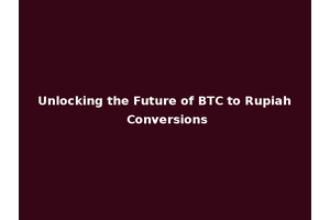 Unlocking the Future of BTC to Rupiah Conversions