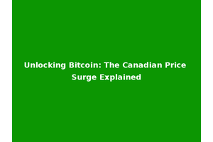 Unlocking Bitcoin: The Canadian Price Surge Explained