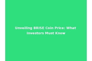 Unveiling BRISE Coin Price: What Investors Must Know