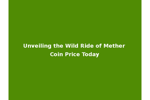 Unveiling the Wild Ride of Mether Coin Price Today