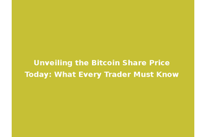 Unveiling the Bitcoin Share Price Today: What Every Trader Must Know