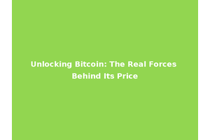 Unlocking Bitcoin: The Real Forces Behind Its Price