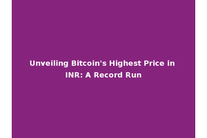 Unveiling Bitcoin's Highest Price in INR: A Record Run