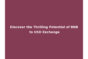 Discover the Thrilling Potential of BNB to USD Exchange