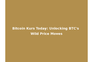 Bitcoin Kurs Today: Unlocking BTC's Wild Price Moves