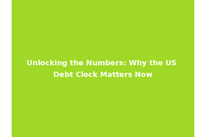 Unlocking the Numbers: Why the US Debt Clock Matters Now