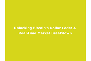 Unlocking Bitcoin's Dollar Code: A Real-Time Market Breakdown