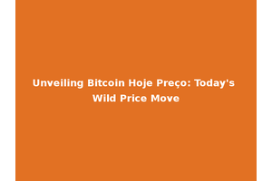 Unveiling Bitcoin Hoje Preço: Today's Wild Price Move