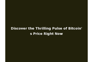 Discover the Thrilling Pulse of Bitcoin's Price Right Now