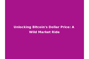 Unlocking Bitcoin's Dollar Price: A Wild Market Ride