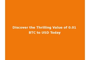 Discover the Thrilling Value of 0.01 BTC to USD Today