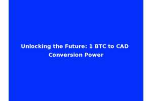 Unlocking the Future: 1 BTC to CAD Conversion Power