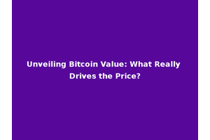 Unveiling Bitcoin Value: What Really Drives the Price?