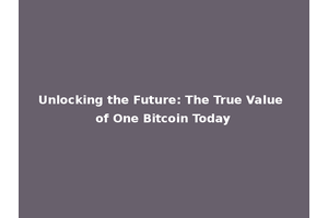 Unlocking the Future: The True Value of One Bitcoin Today