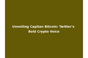 Unveiling Capitan Bitcoin: Twitter's Bold Crypto Voice