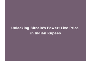 Unlocking Bitcoin's Power: Live Price in Indian Rupees
