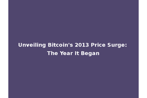 Unveiling Bitcoin's 2013 Price Surge: The Year It Began