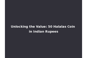 Unlocking the Value: 50 Halalas Coin in Indian Rupees