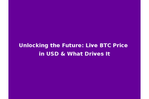 Unlocking the Future: Live BTC Price in USD & What Drives It