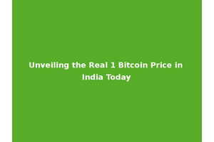 Unveiling the Real 1 Bitcoin Price in India Today