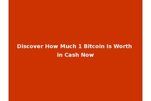 Discover How Much 1 Bitcoin Is Worth in Cash Now
