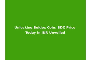 Unlocking Beldex Coin: BDX Price Today in INR Unveiled