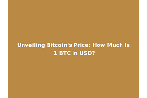 Unveiling Bitcoin's Price: How Much Is 1 BTC in USD?