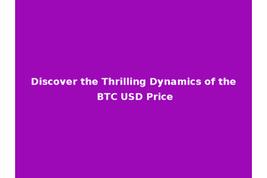 Discover the Thrilling Dynamics of the BTC USD Price