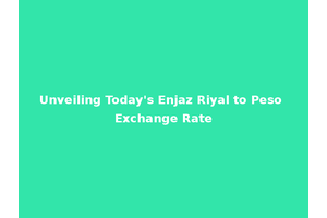 Unveiling Today's Enjaz Riyal to Peso Exchange Rate