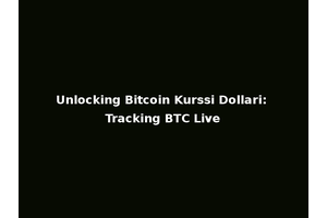 Unlocking Bitcoin Kurssi Dollari: Tracking BTC Live