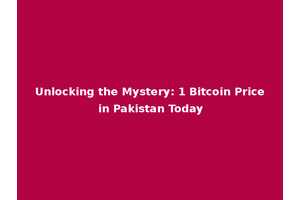 Unlocking the Mystery: 1 Bitcoin Price in Pakistan Today
