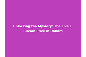 Unlocking the Mystery: The Live 1 Bitcoin Price in Dollars